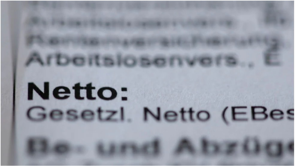 Auszug aus einer Lohnabrechnung. Zu sehen ist das Wort "Netto".