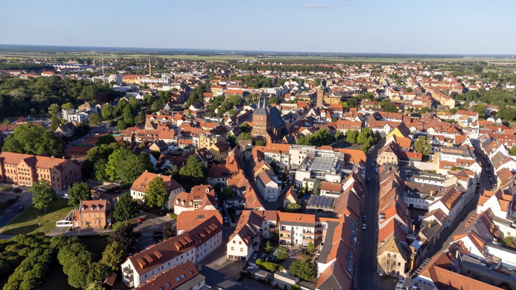 Blick auf die Stadt Delitzsch.