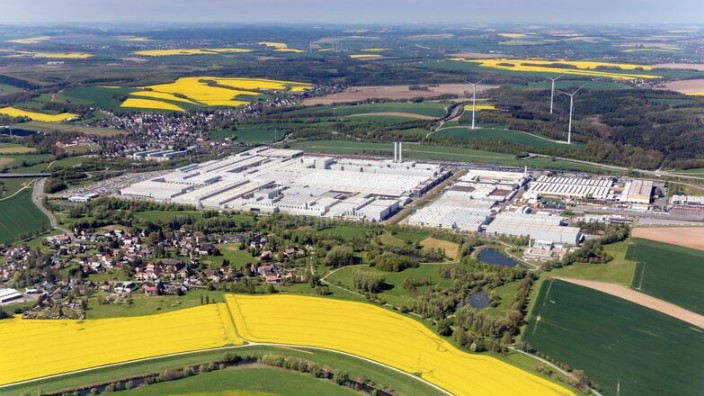 Luftbild des VW-Werks in Zwickau-Mosel