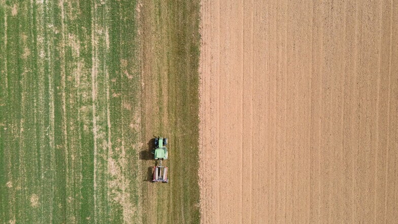 Landwirte bei der Arbeit auf einem Feld