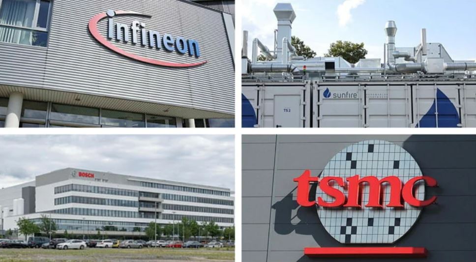 Man sieht Bilder von folgenden Unternehmen: Infineon, Sunfire, Bosch und TSMC