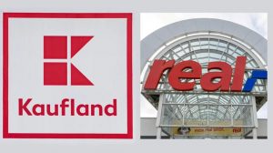 Man sieht Logo von Kaufland und real Heidenau