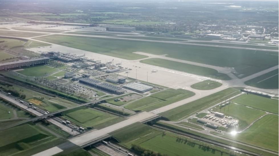 Man sieht Flughafen Leipzig/Halle.