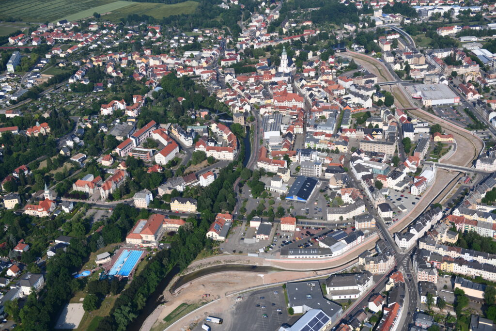 Blick auf die Döbelner Innenstadt.