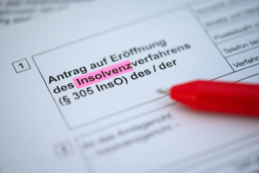 Blick auf einen Insolvenzantrag