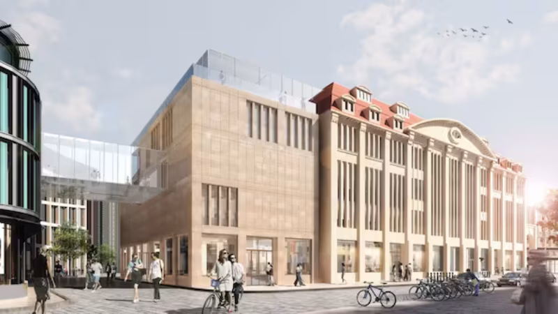 Winfried St&ouml;ckers Entwurf f&uuml;r das Kaufhaus G&ouml;rlitz: Noch kann der Investor nicht mit dem Bauen beginnen.
Quelle: St&ouml;cker Hotel GmbH
