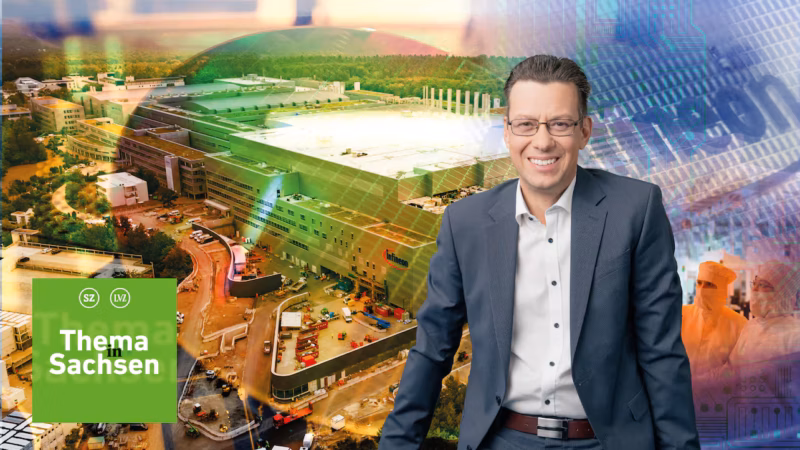 Neue Gro&szlig;fabrik, riesige Chancen: Dresdens Infineon-Gesch&auml;ftsf&uuml;hrer Thomas Richter erkl&auml;rt im Podcast &bdquo;Thema in Sachsen&ldquo;, wie der Freistaat vom aktuellen KI-Boom profitiert.
Quelle: Benjamin Winkler (Montage); Fotos: dpa, Infineon Technologies Dresden AG & Co. KG , Magnific/rawpixel.com